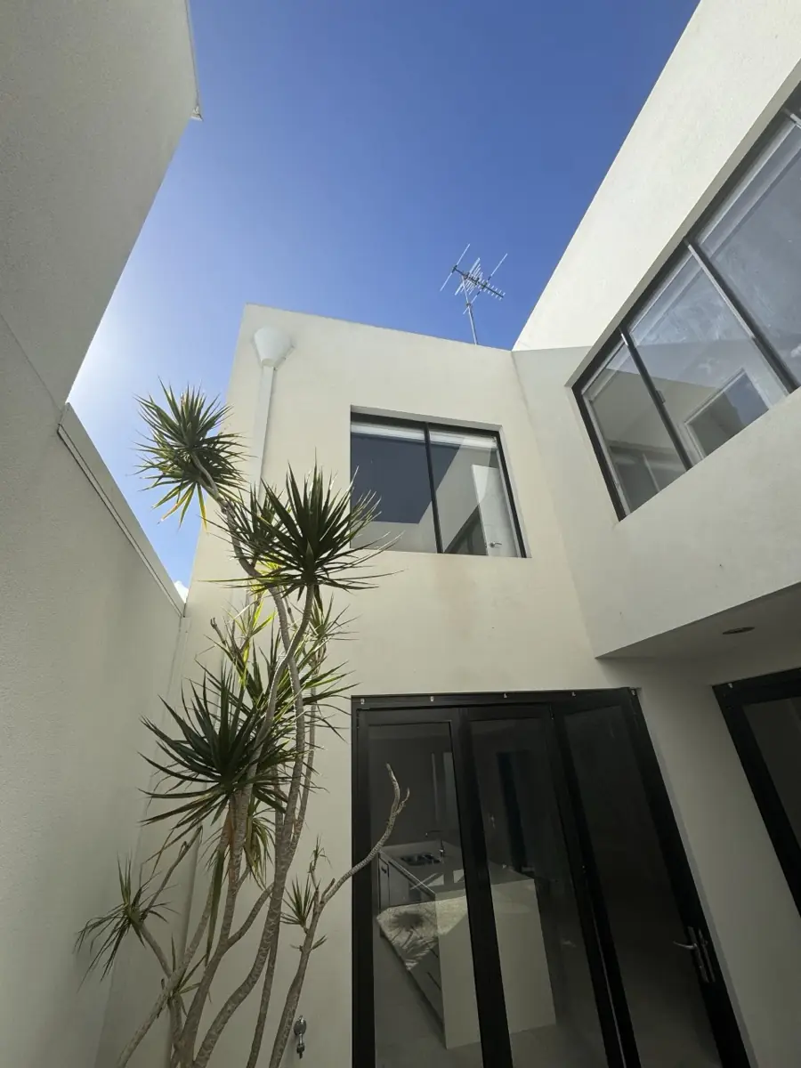 The same render wall clean after an Extera soft wash